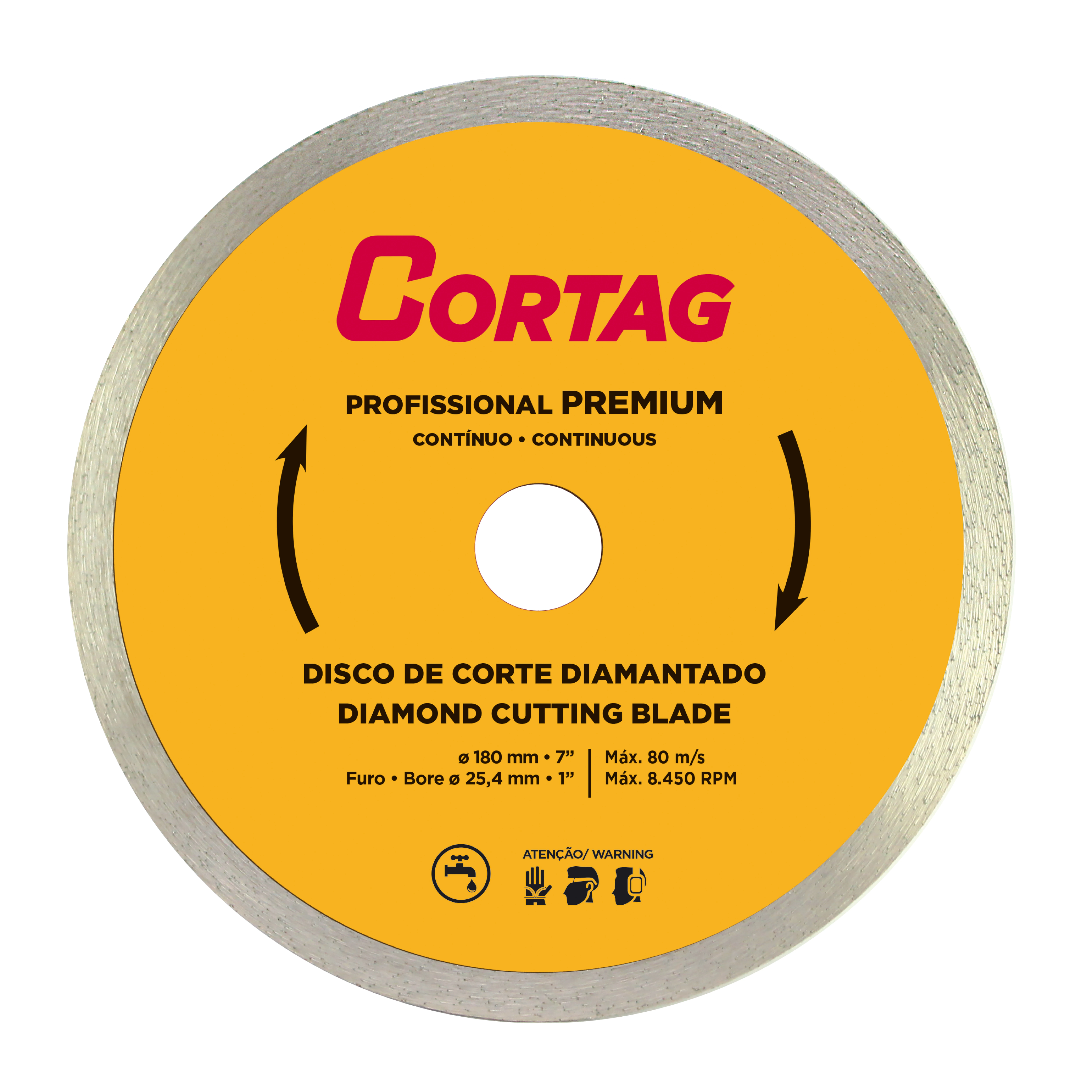 Disco de Corte Diamantado Contínuo 180x22,23mm Cortag