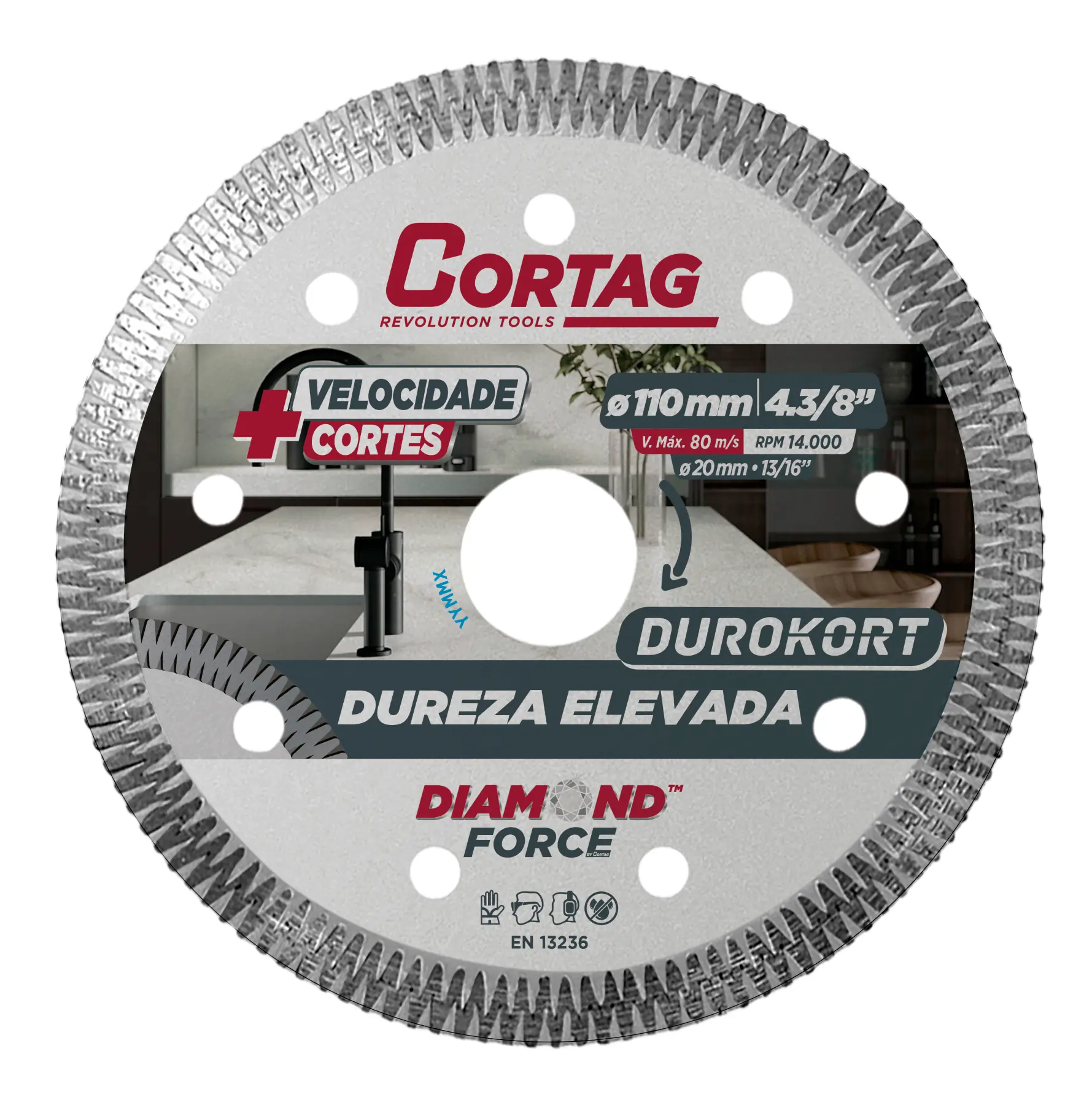 Disco Diamantado Turbo 4.3/8" 110mm Cortag
