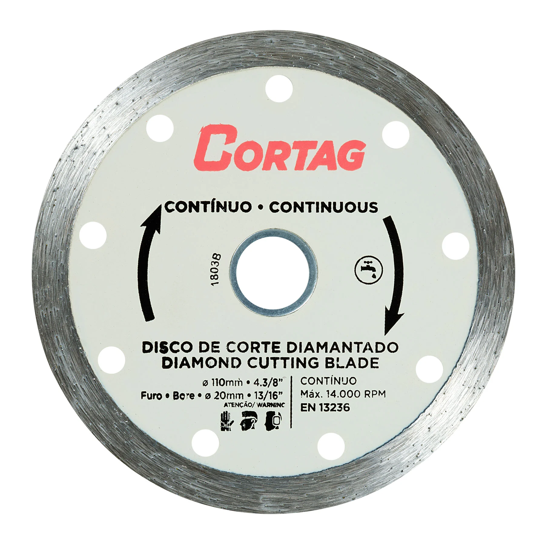Disco Diamantado Contínuo Cortag - 4 X 110 X 20 Mm