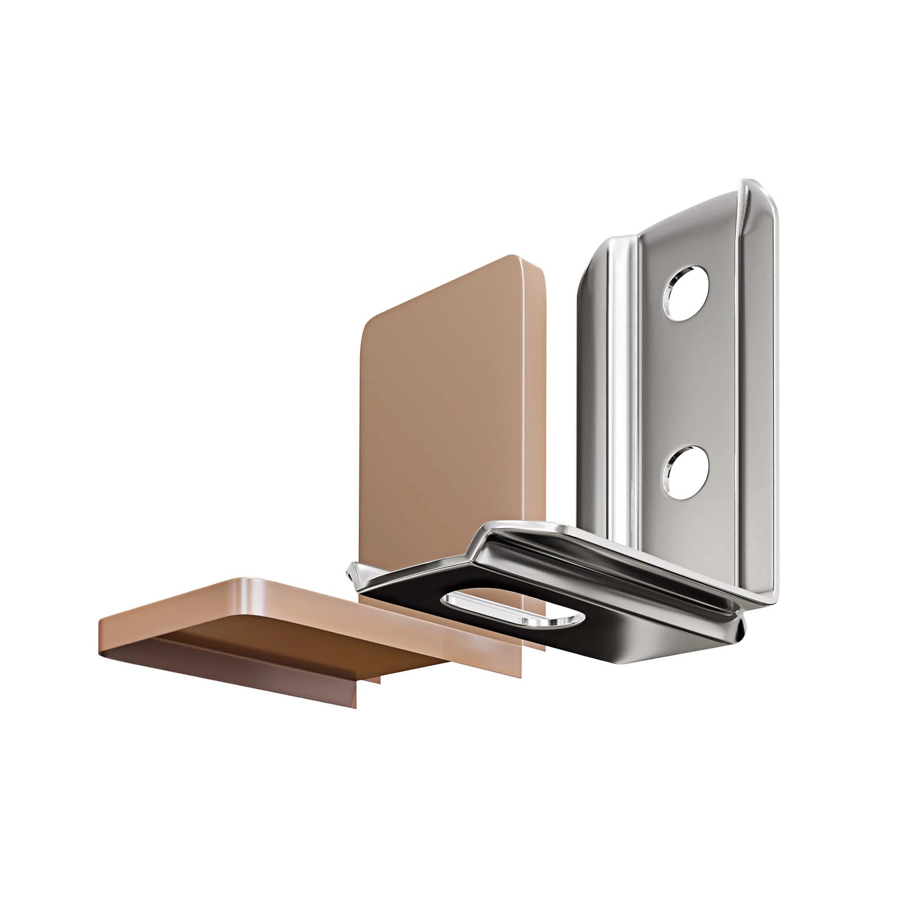 Cantoneira Zincada 50x23x30mm com Capa Carvalho 1 peça