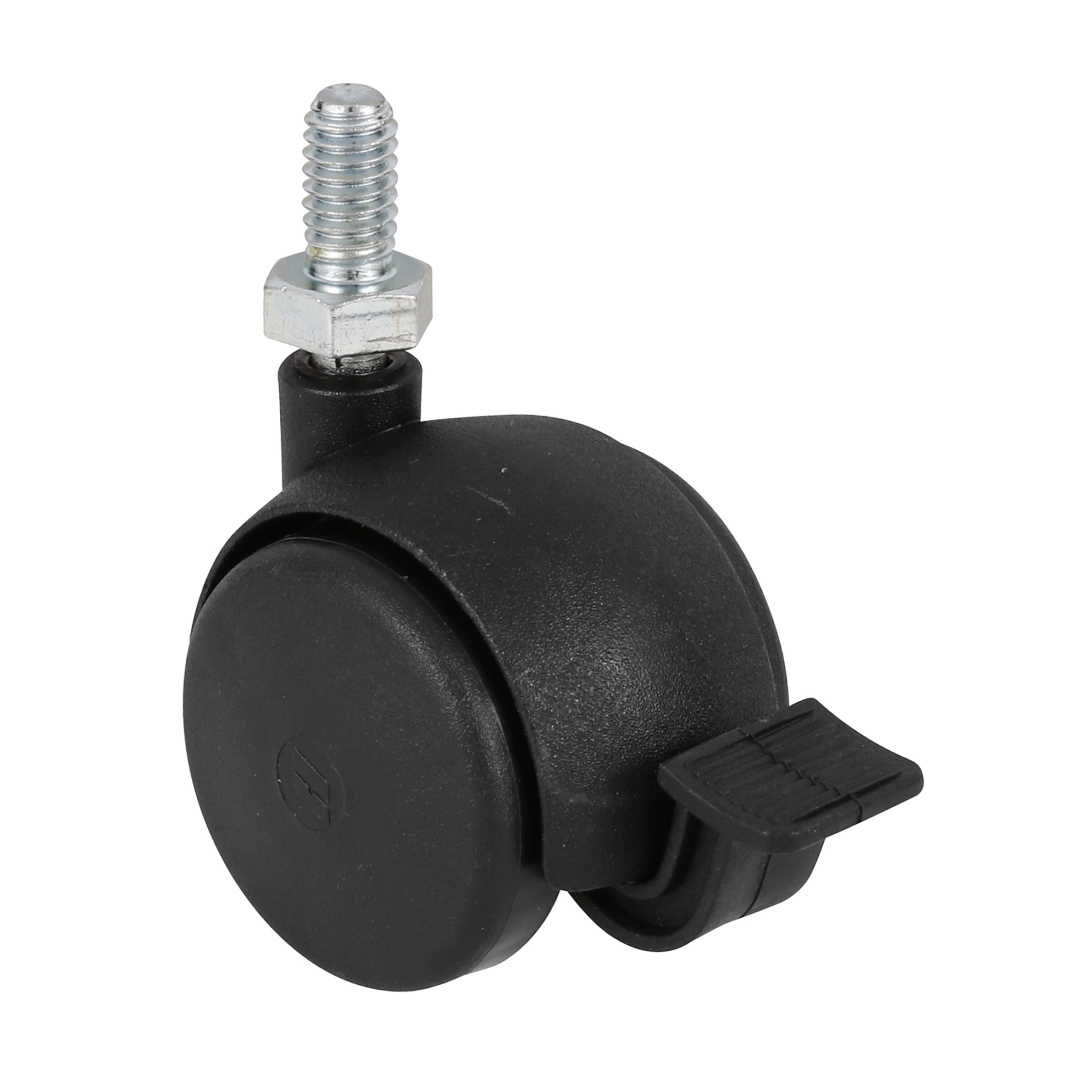 Rodízio para Móveis com Parafuso 20kg Polipropileno com Freio Giratório 38mm Preto 1 peça