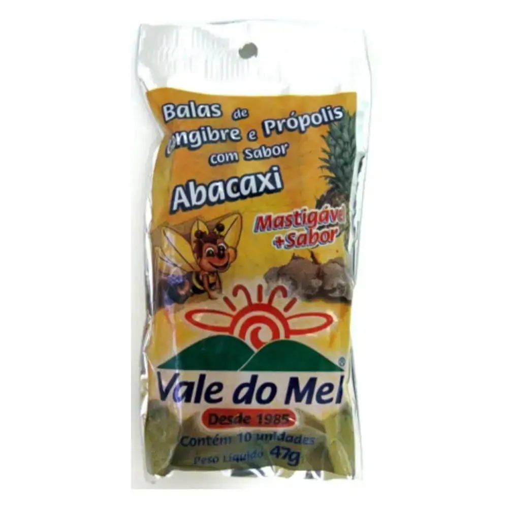 Bala De Gengibre E Propolis Sabor Abacaxi 10 Un Vale Do Mel