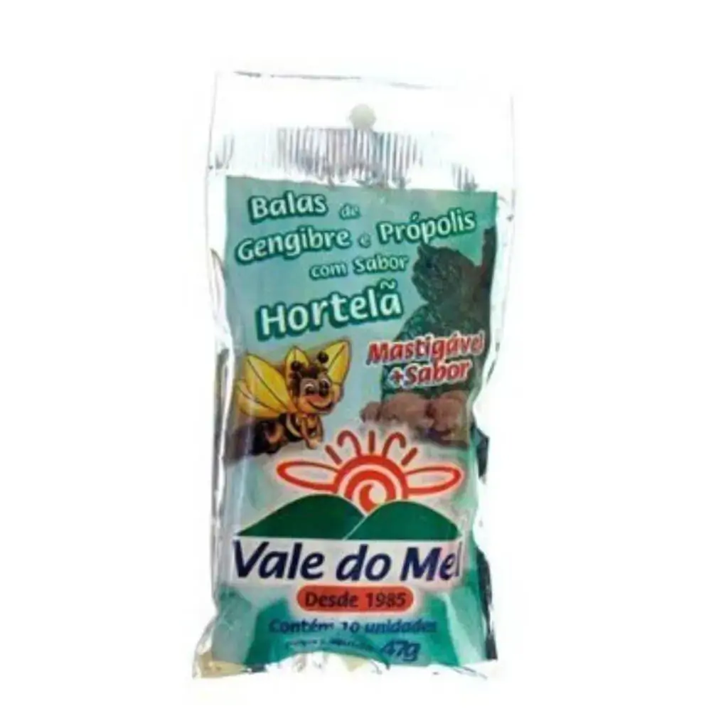 Bala De Gengibre E Propolis C/ Hortelã