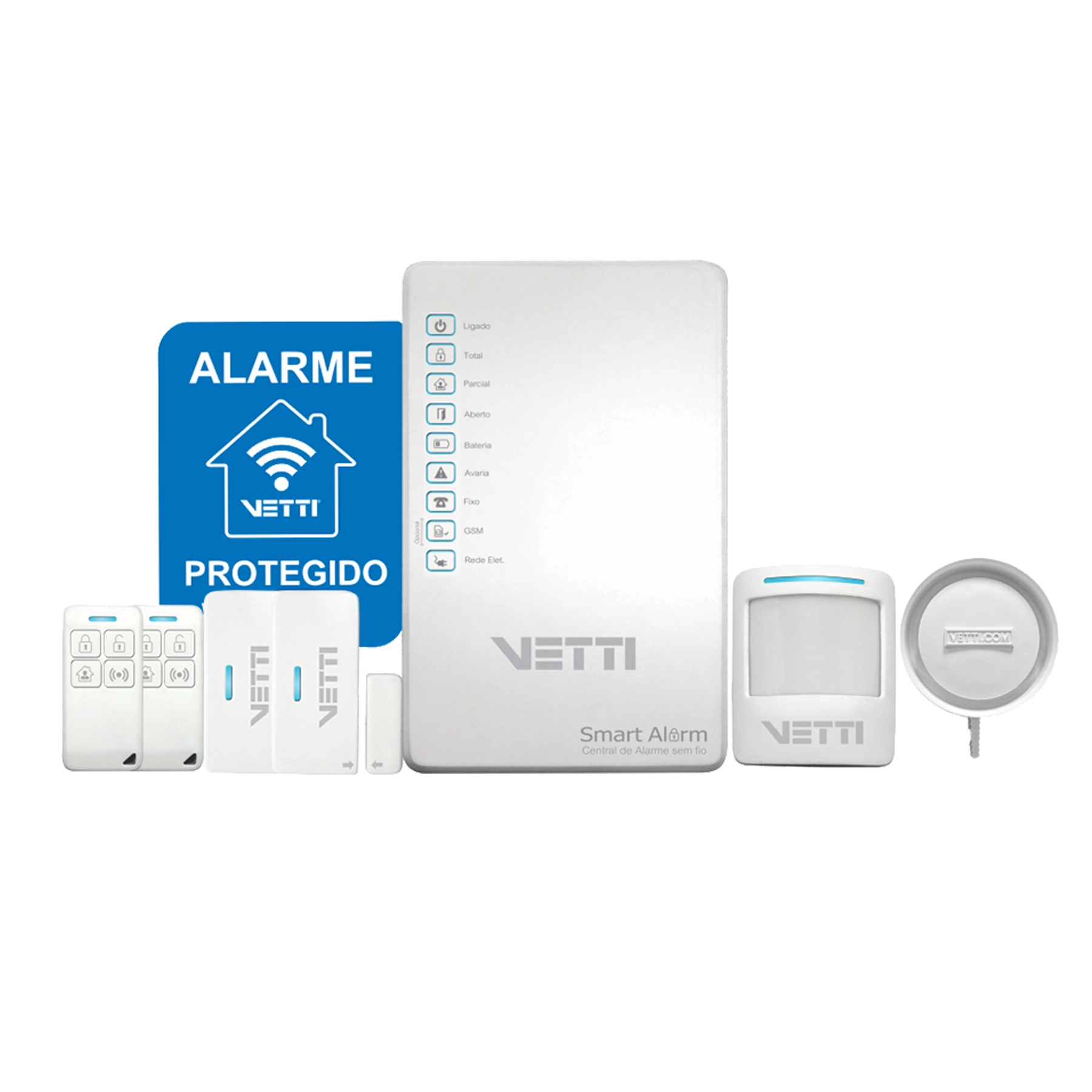 Kit Alarme com Discador de Linha Fixa Smart Vetti