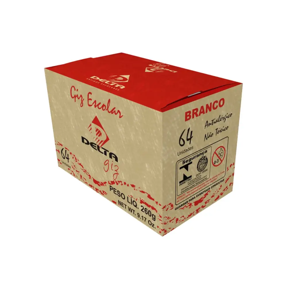 Giz Escolar Branco 64palitos 0002 Delta Giz Cx 40.0