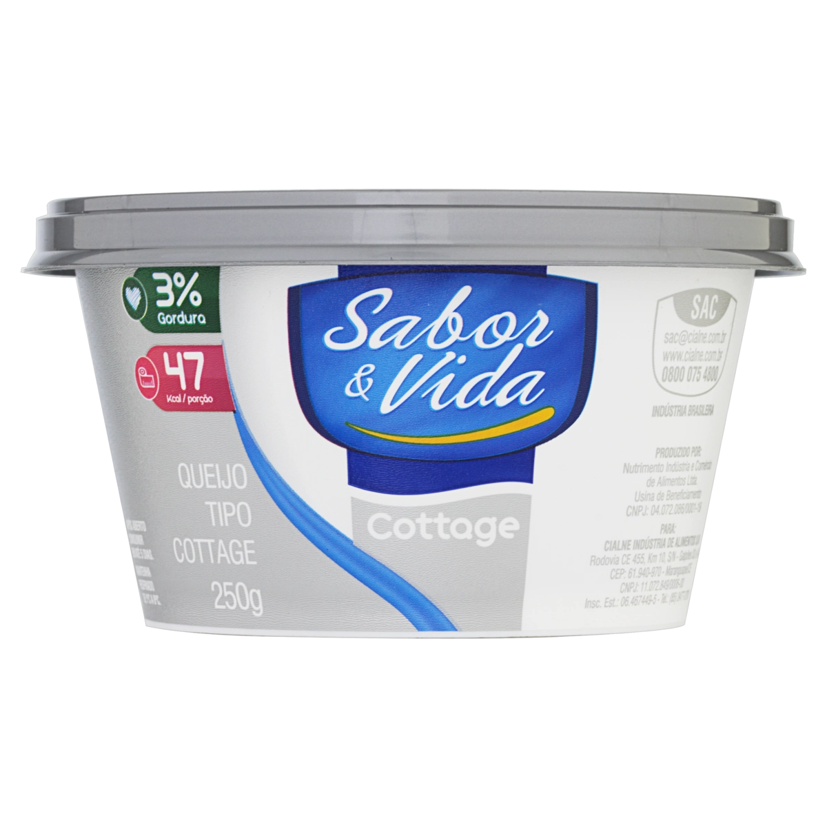 Queijo Cottage Sabor Vida Pote 250g