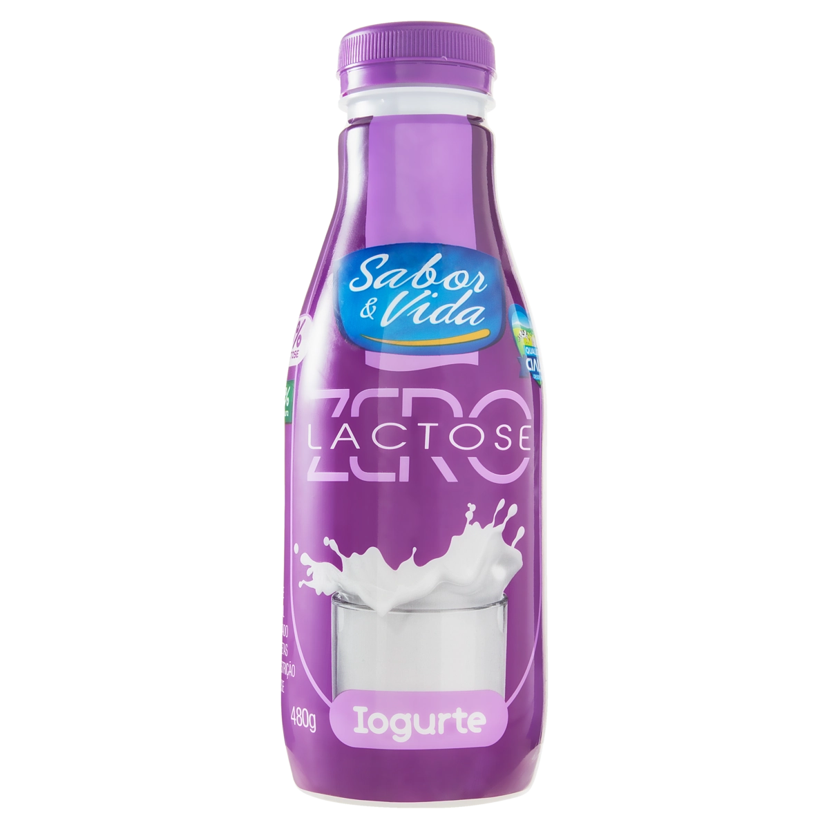 Iogurte Desnatado Natural Zero Lactose Sabor Vida Frasco 480g