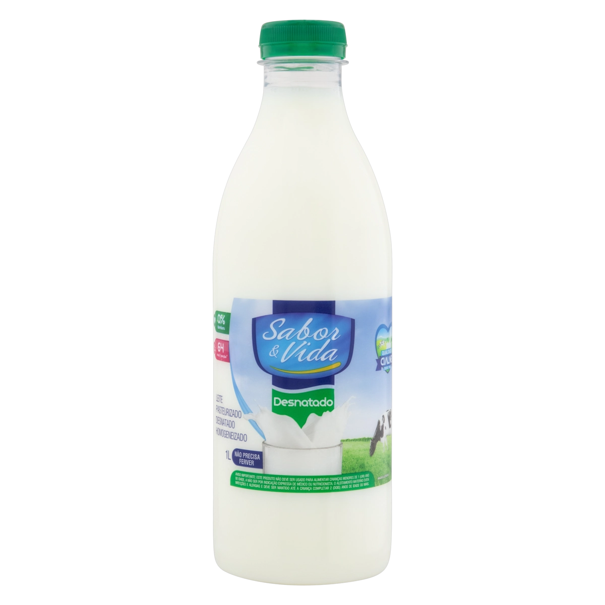 Leite Pasteurizado Homogeneizado Desnatado Sabor Vida Garrafa 1l