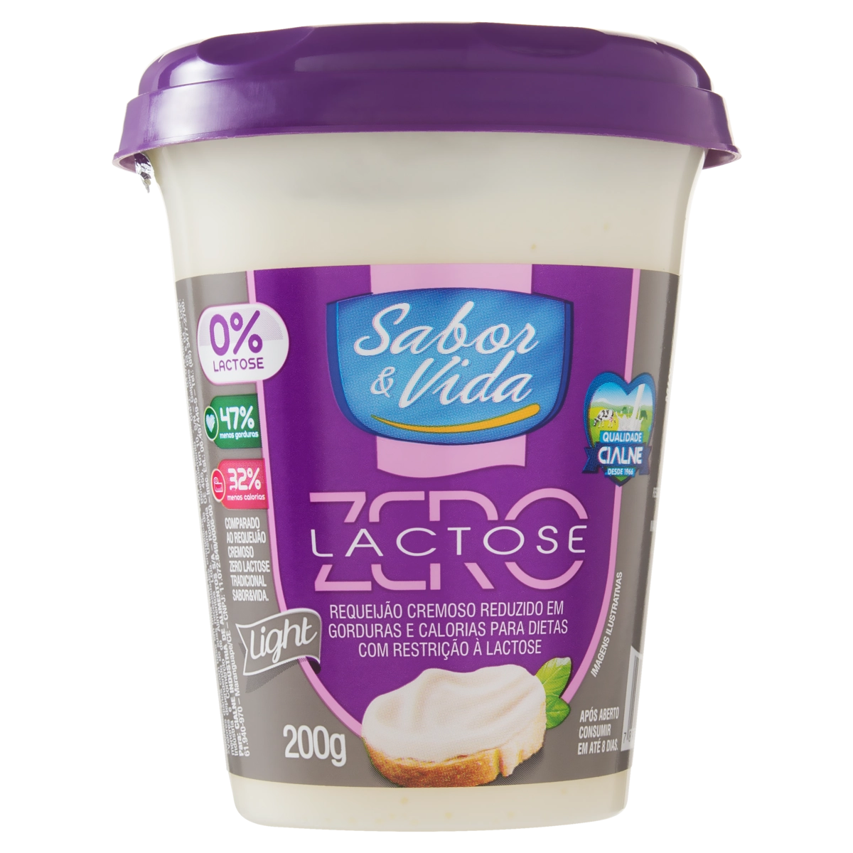 Requeijão Cremoso Light Zero Lactose Sabor Vida Copo 200g