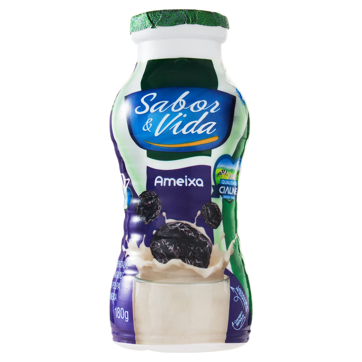 Leite Fermentado Desnatado Ameixa Sabor Vida Frasco 180g