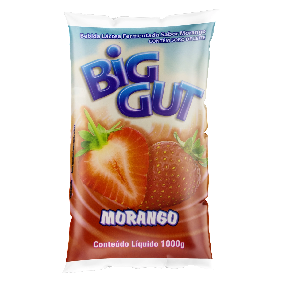 Bebida Láctea Fermentada Morango Big Gut Pacote 1l