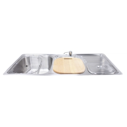 Cuba Inox Aço 304 Tripla Pia Cozinha Com Acessórios Guimmis 888l