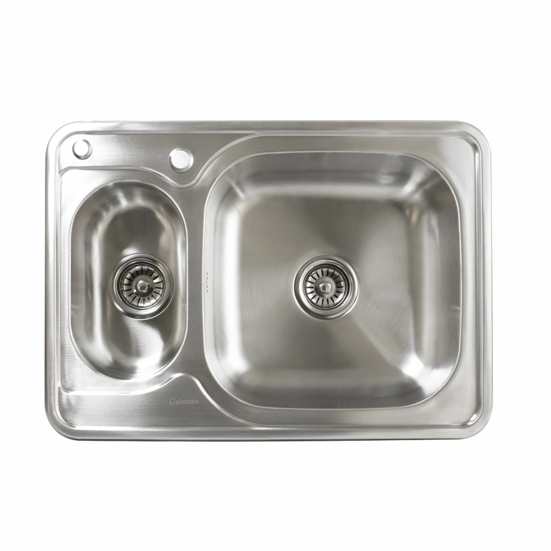 Cuba Inox Dupla Cozinha Gourmet Sob Escovado Guimmis® 7050d