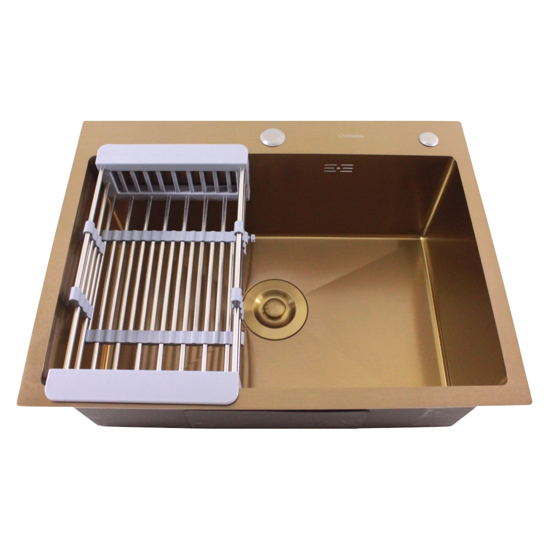 Cuba Cozinha Quadrada Em Aço Inox 304 - Nano Rose Gold 6045t