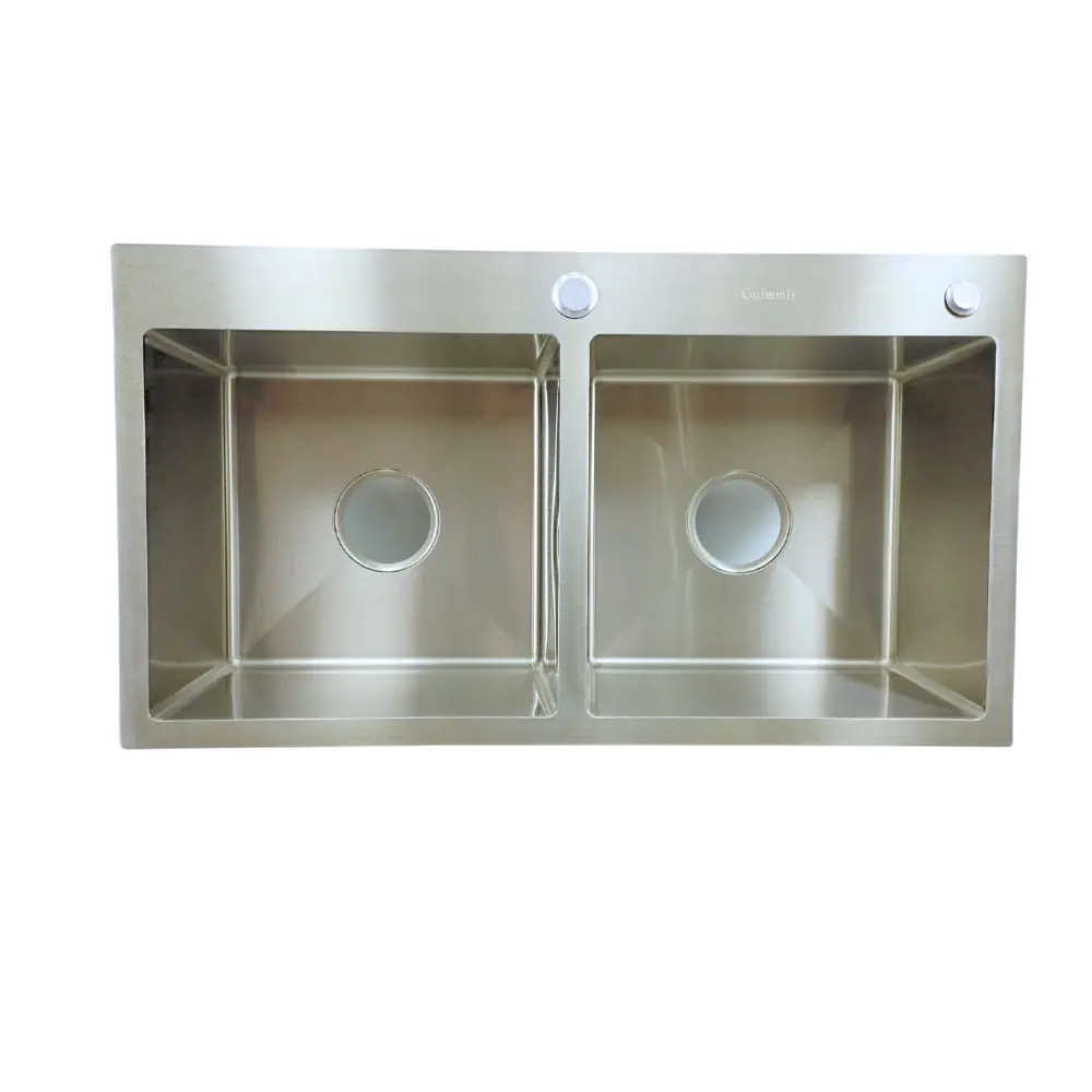 Cuba Dupla Para Cozinha Gourmet Turquesa Aço Inox 85x45cm