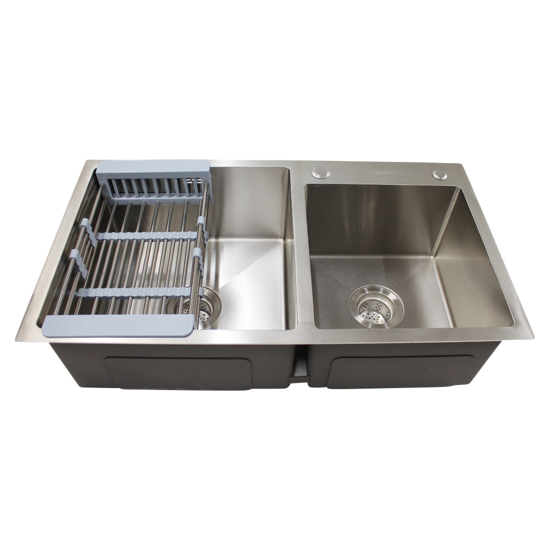 Cuba Dupla Quadrada Em Aço Inox 304 Escovado Guimmis.casa