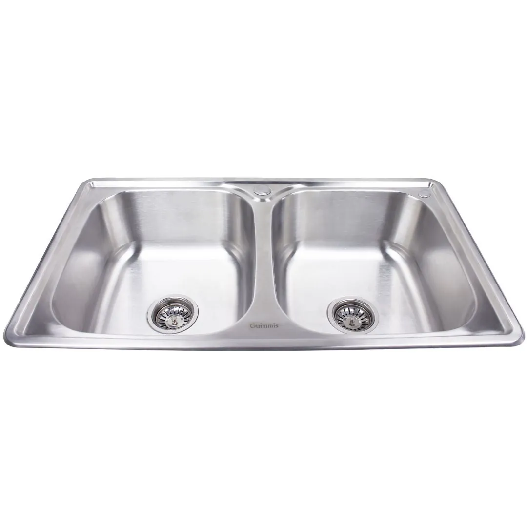 Cuba Dupla Cozinha Gourmet Inox Escovado Guimmis.casa