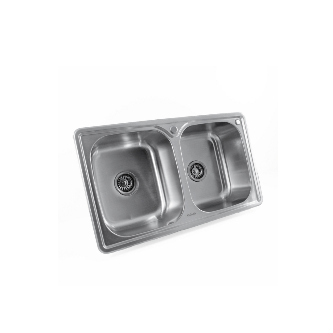 Cuba Pia Dupla Cozinha Gourmet Em Inox 83x48cm Guimmis.casa