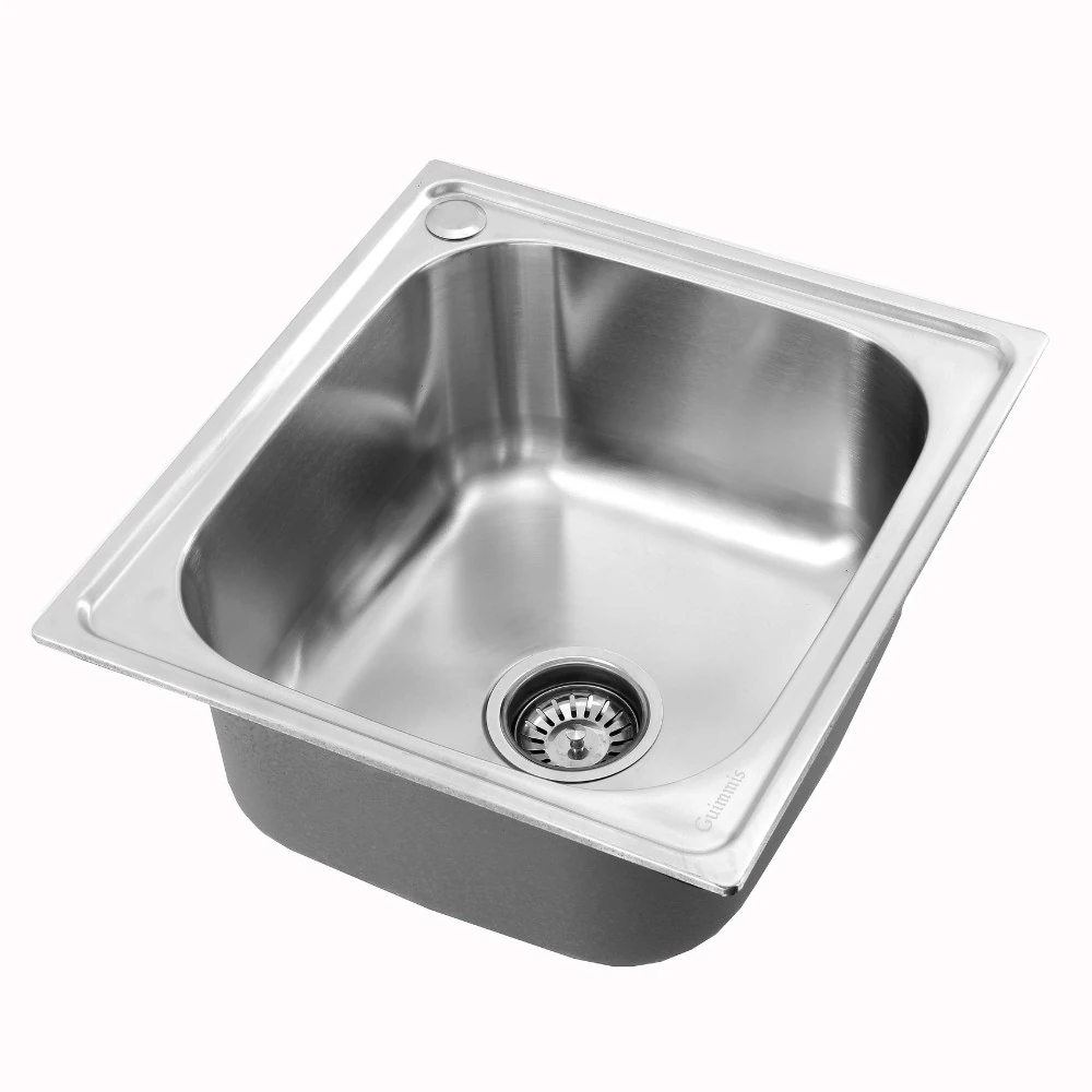Cuba Pia Simples Gourmet Inox Escovado 46x42 Cm Guimmis.casa