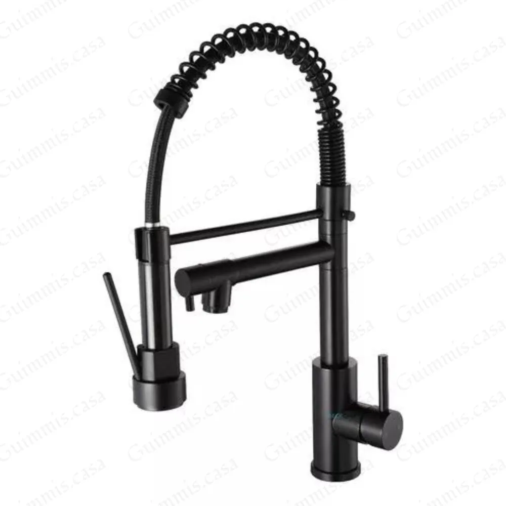 Torneira Em Aço Inox Para Cozinha Monocomando Cannes Black