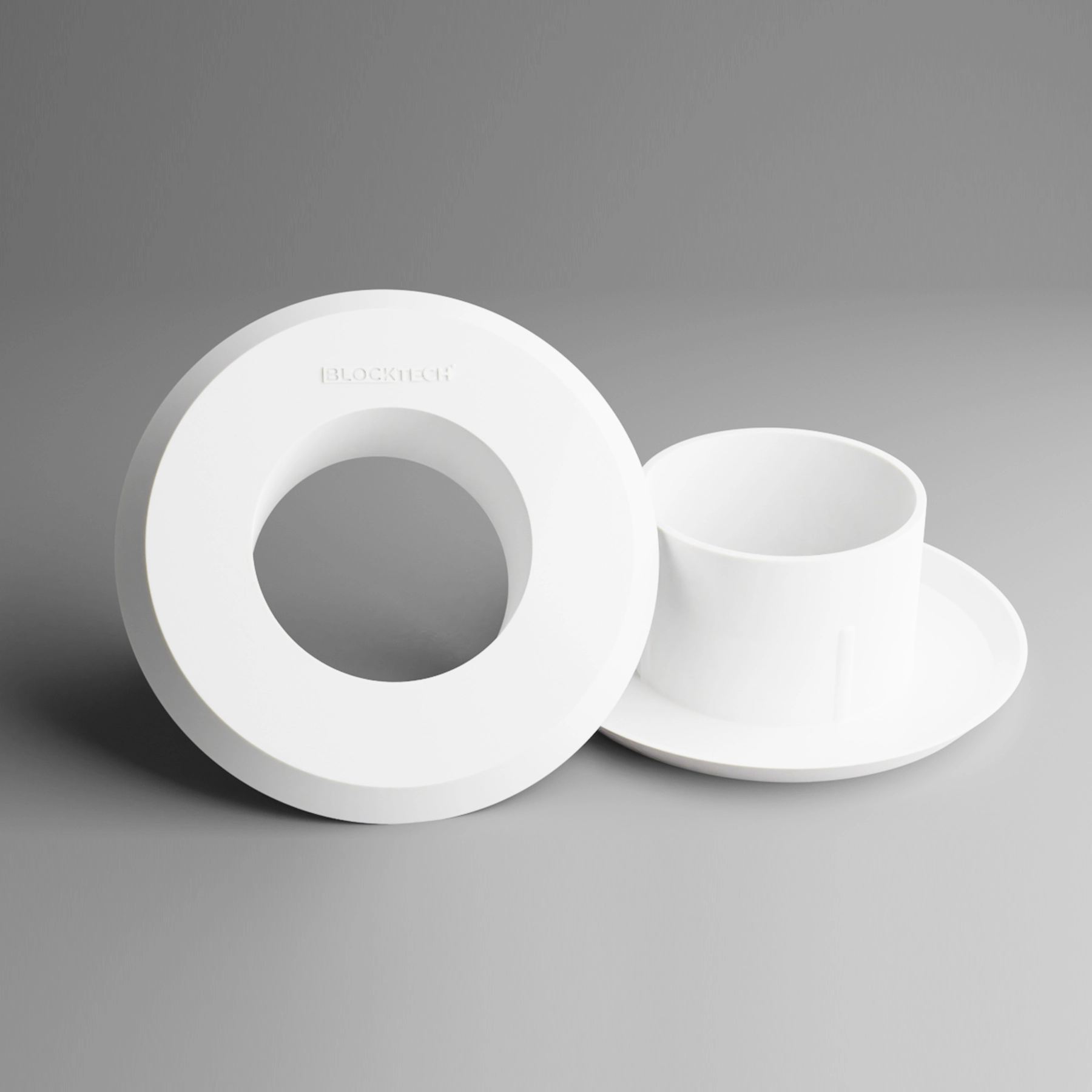 Acabamento para Saída de Máquina de Lavar 90° 50mm Branco Blocktech
