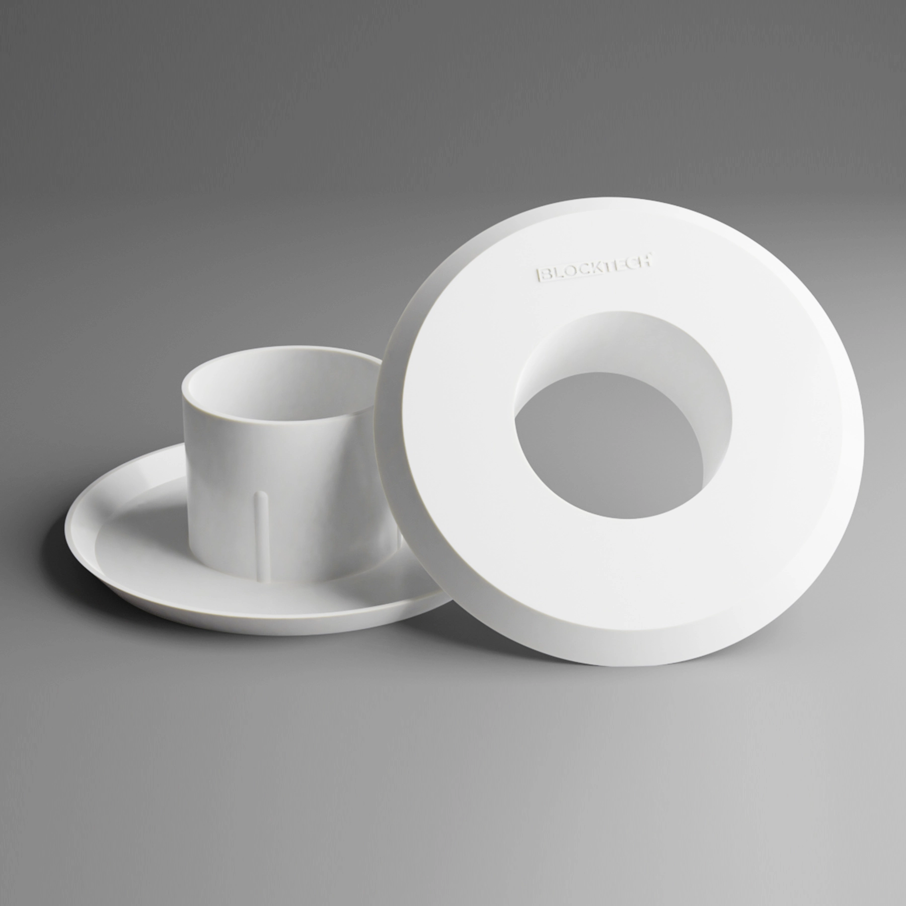 Acabamento para Saída de Máquina de Lavar 90° 50mm Branco Blocktech
