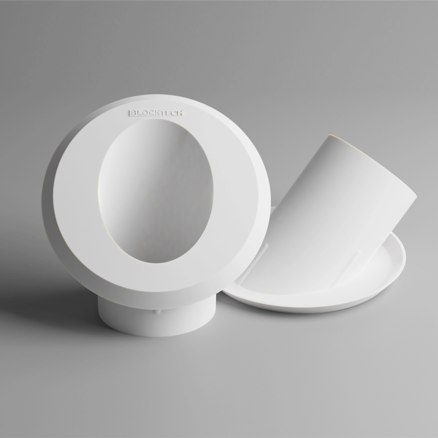 Acabamento para Saída de Máquina de Lavar 45° 50mm Branco Blocktech