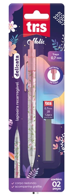 Lapiseira Grafite 0.7mm Delicata Cores 2un