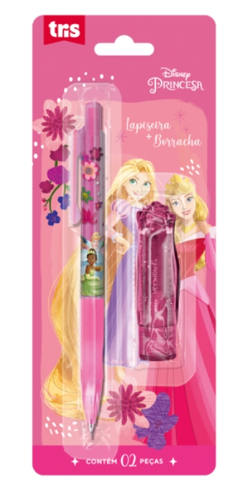 Lapiseira 0.7mm Borracha Princesas Tris Bt 2 Un