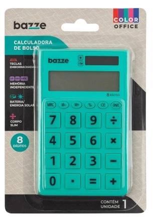 Calculadora Bolso Bazze Turq Cart 1un