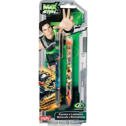 Caneta E Lapiseira Stripes Max Steel