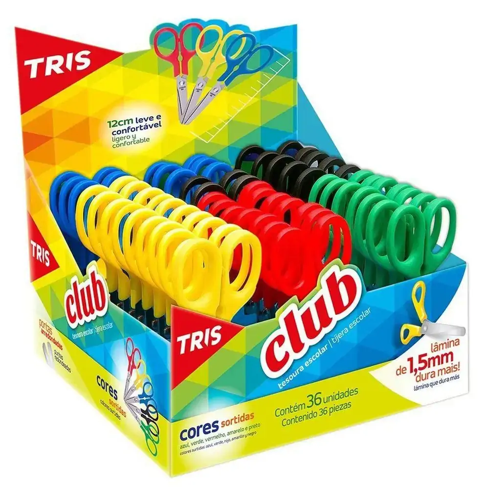Tesoura Escolar Tris Club 12cm
