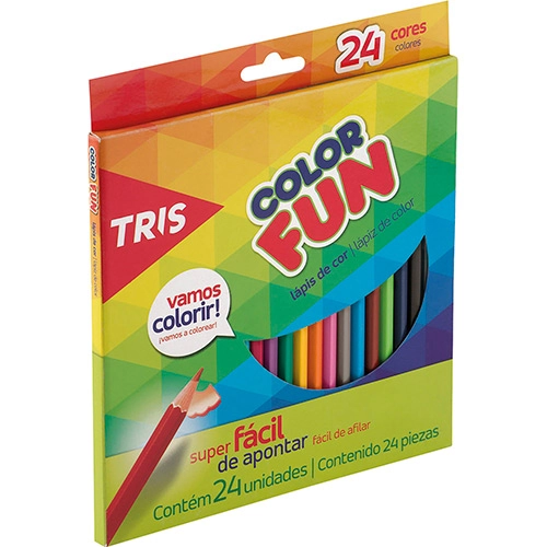 Lápis De Cor Tris Color Fun 24 Cores