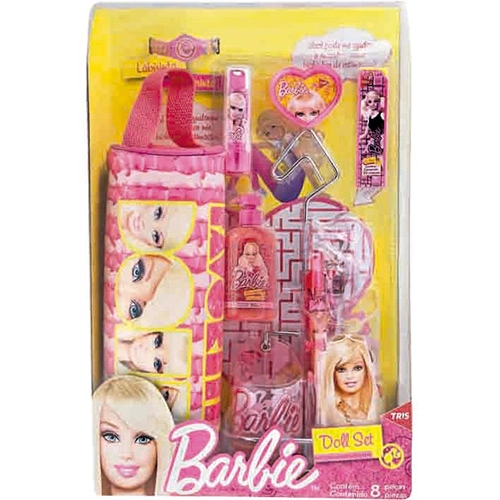 Kit Escolar Tris Doll Set Barbie 8 Peças