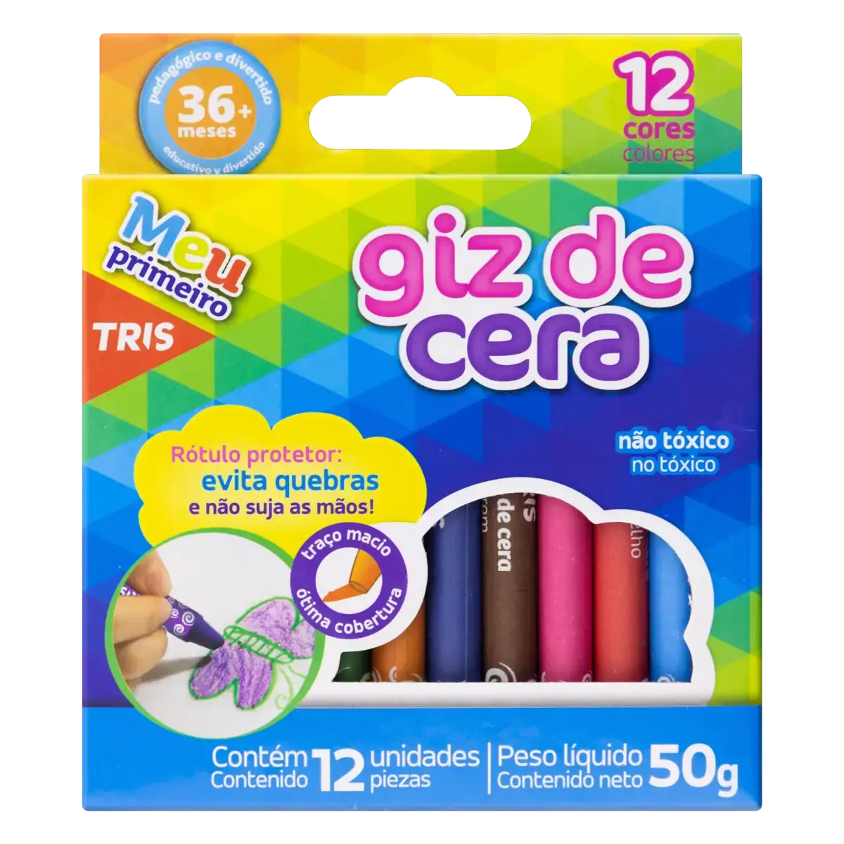 Giz De Cera Tris Meu Primeiro 12 Unidades