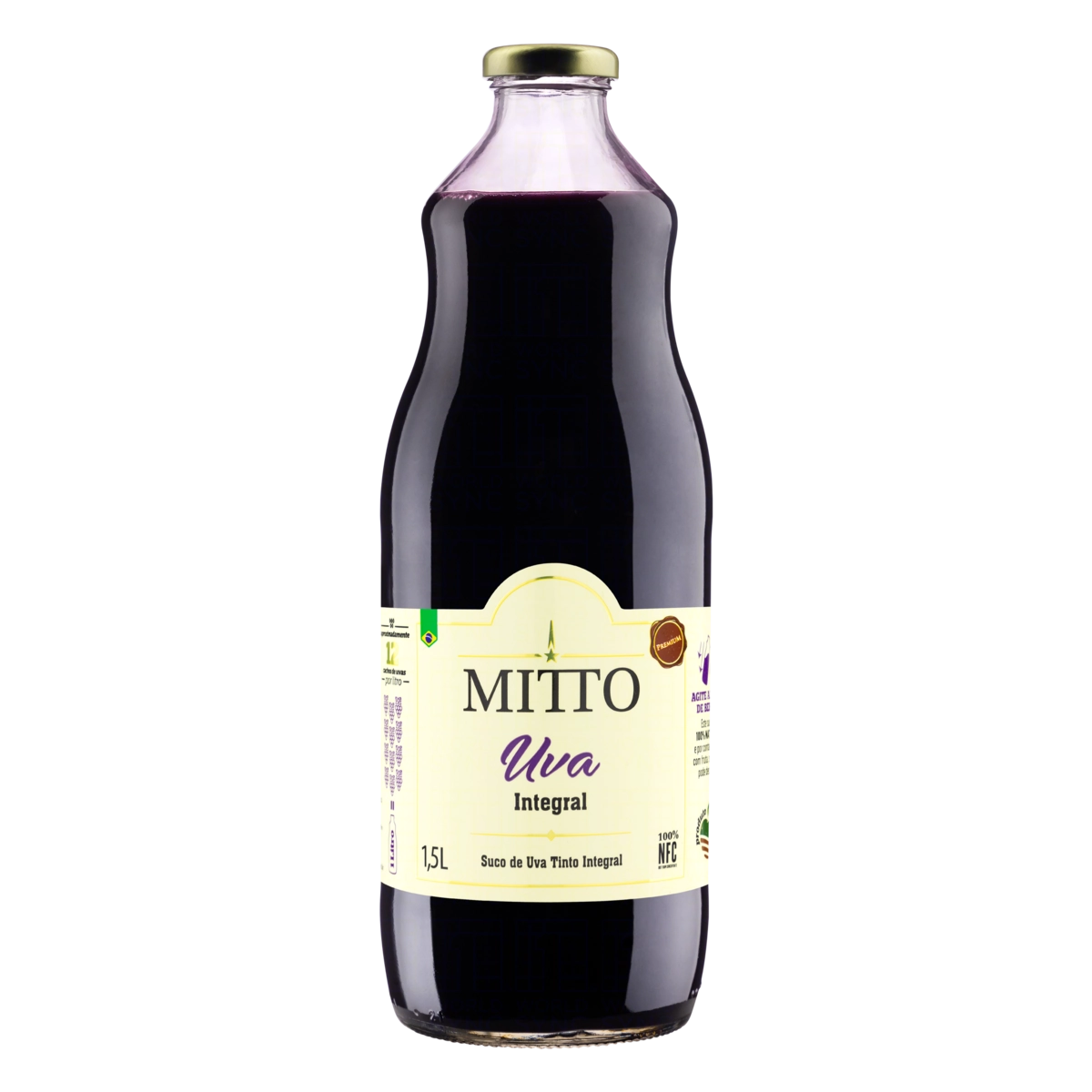 Suco Integral Uva Tinto Mitto Premium Garrafa 1,5l