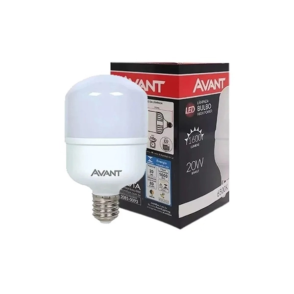Kit 15 Lâmpada Bulbo Led 20w Branco Frio E27 Bivolt Avant