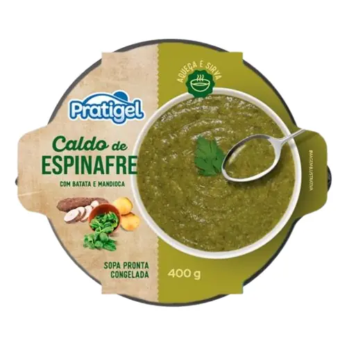 Caldo Congelado Espinafre Pratigel Pote 400g