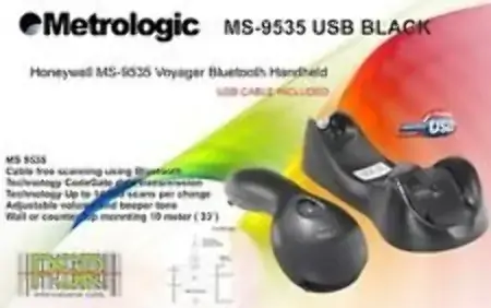Metrologic Voyager Ms9535 Blue Tooth Handheld Barcode Scanner Plug N Play; Wireless Barcode Scanning