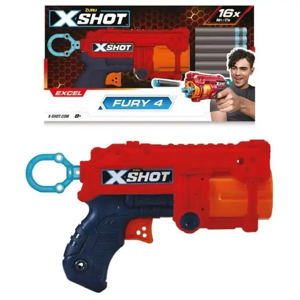 Lançador de Dardos Zuru X-Shot Candide Fury 4 Red 8+ 5710