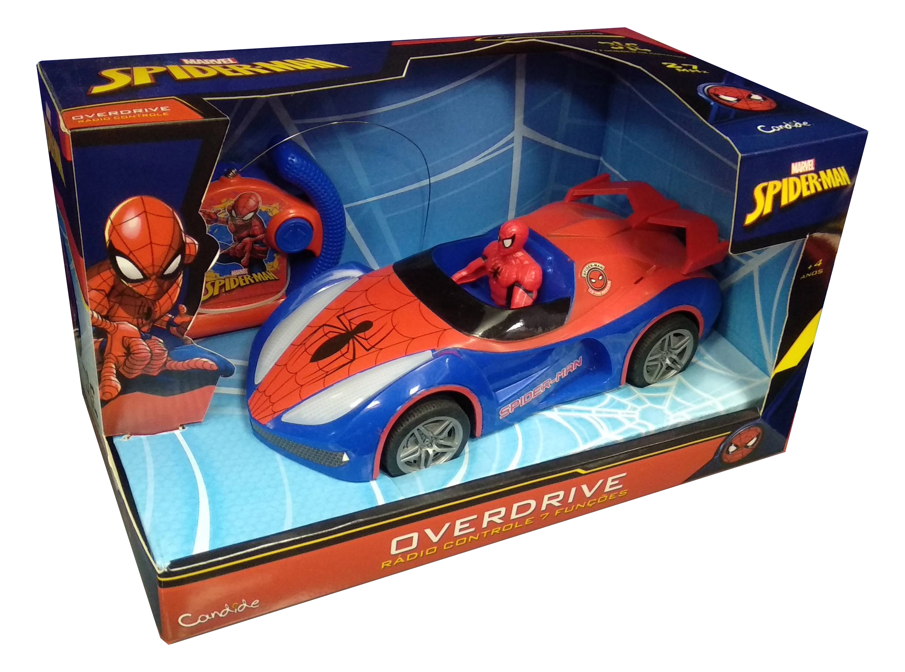 Carrinho De Controle Remoto - Overdrive - Disney - Marvel - Spider-Man - Candide