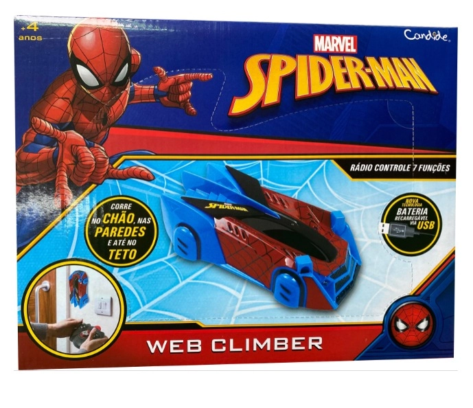Veículo de Controle Remoto - Web Climber - Disney - Marvel - Spider Man - Candide