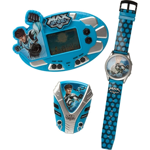 Max Set Com Minigame Rádio Fm Relógio Do Max Steel Candide