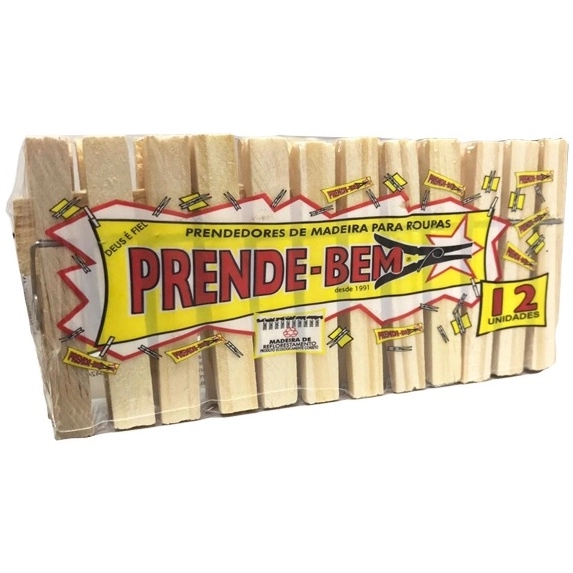 Prendedor Roupa Jardim Madeira C/12