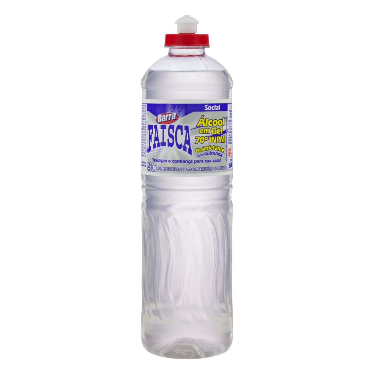 álcool Gel 70 Inpm Glicerinado Barra Faísca Squeeze 430g