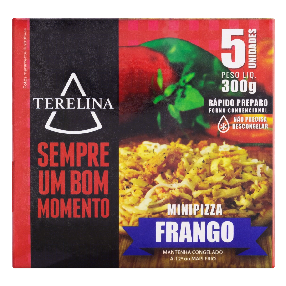 Mini Pizza Frango Terelina Caixa 300g 5 Unidades