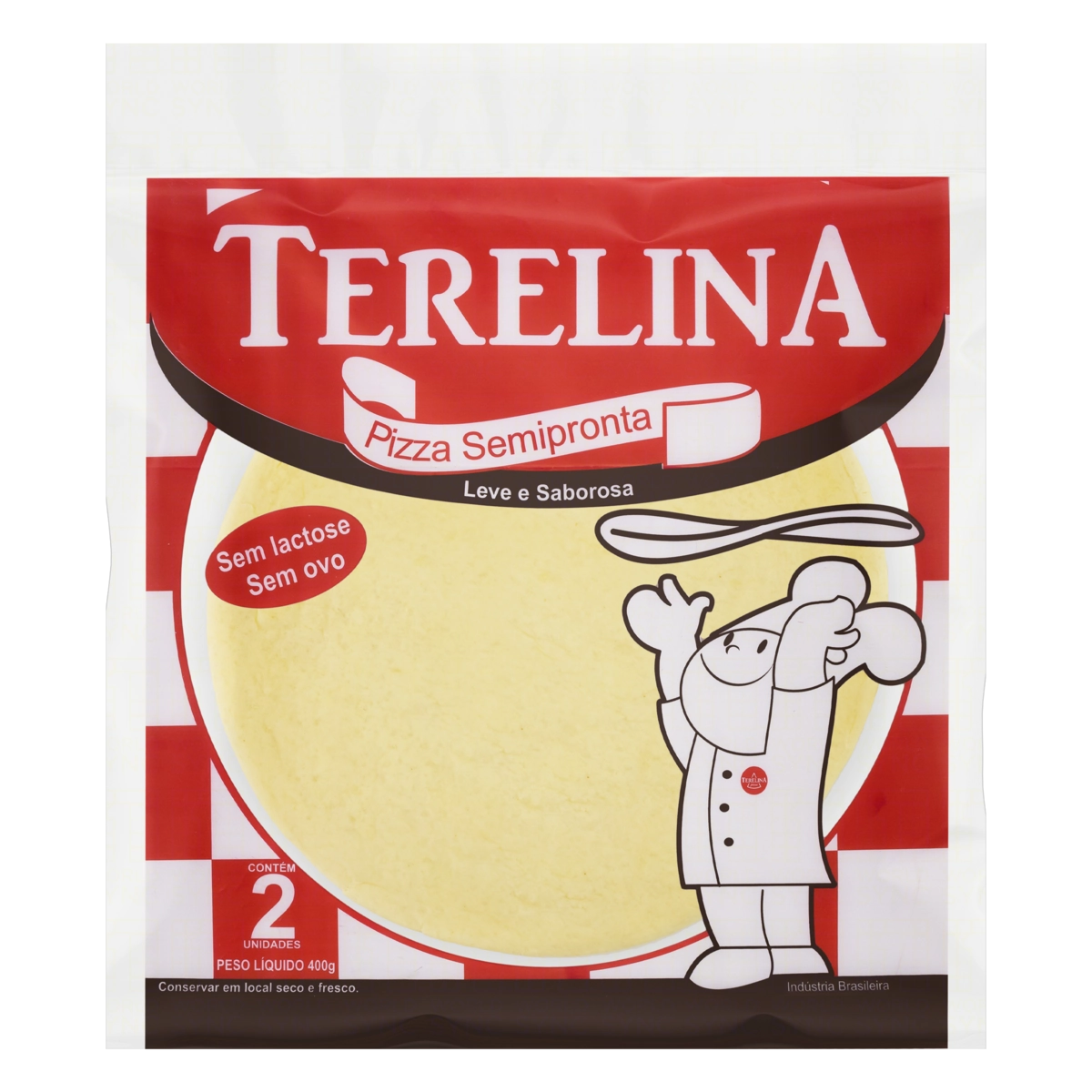 Massa Para Pizza Zero Lactose Terelina Pacote 400g 2 Unidades