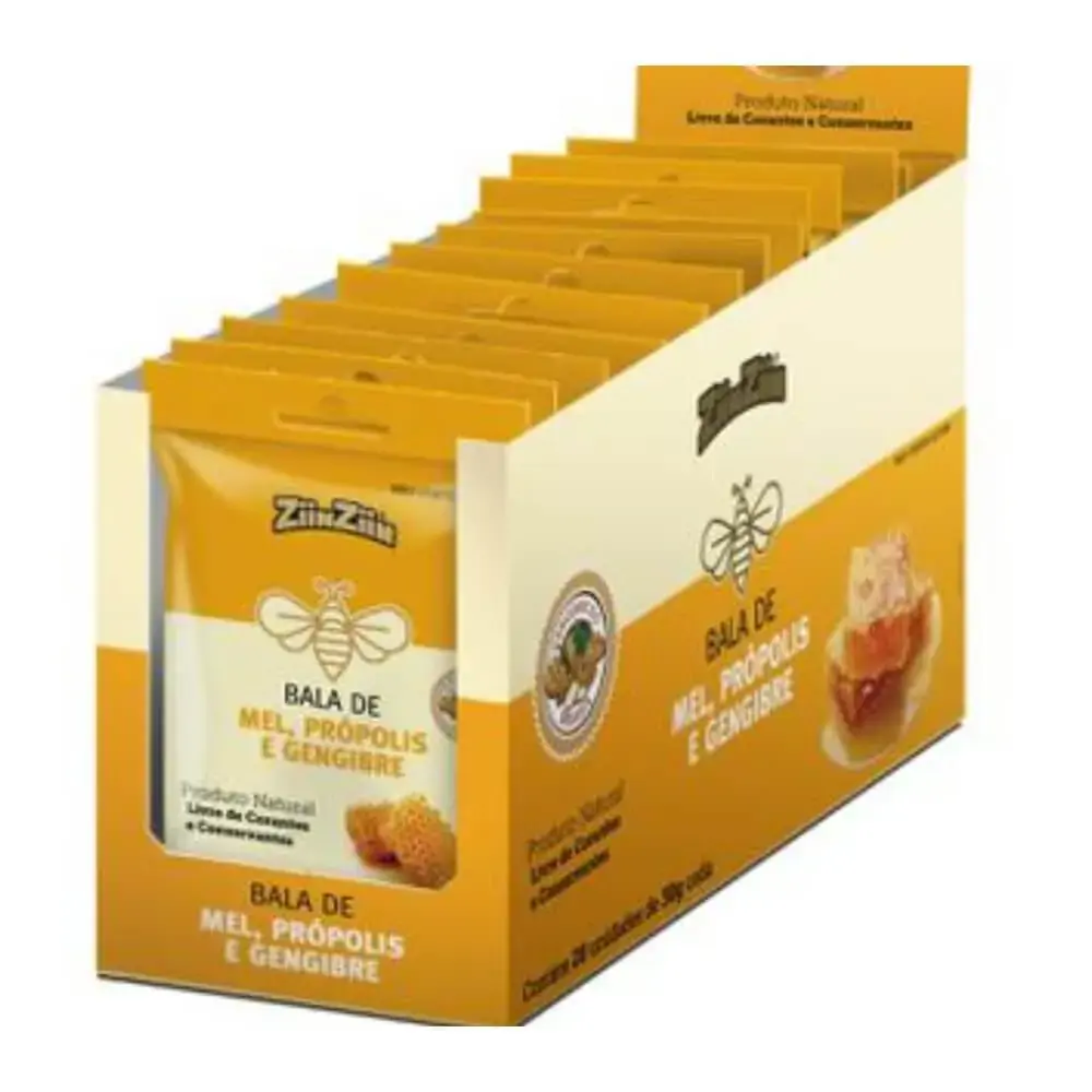 Bala De Gengibre Mel E Propolis Zinziin
