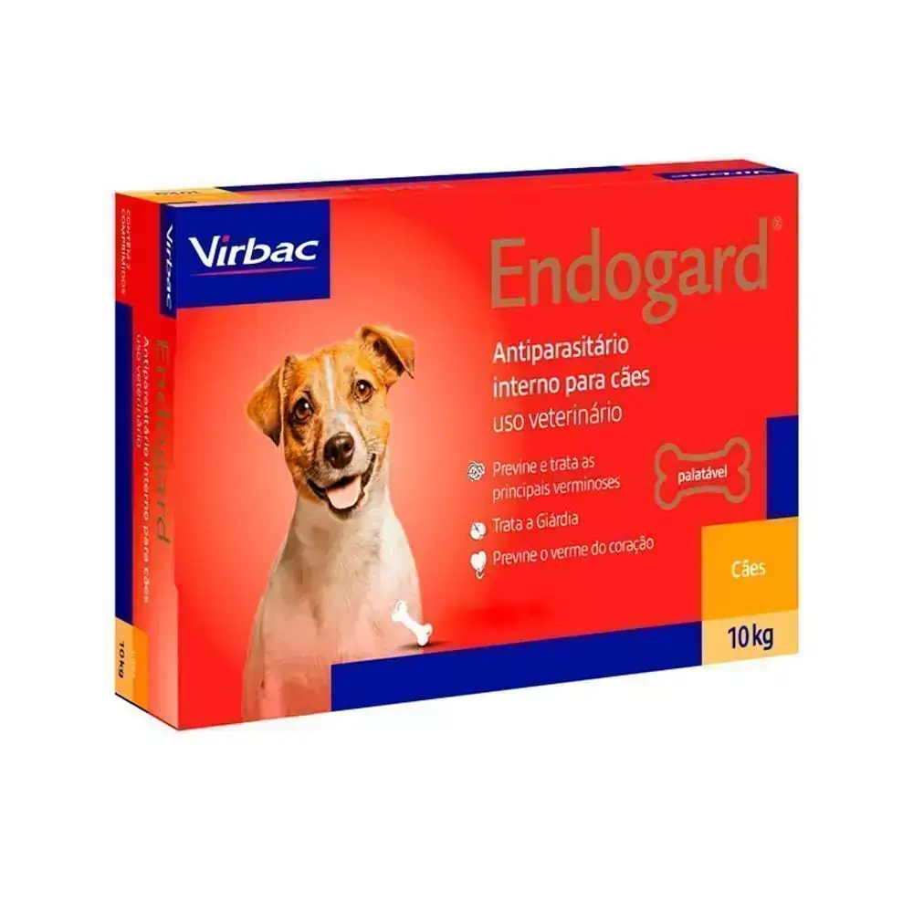 Vermífugo Endogard Cães até 10kg Virbac 6 comprimidos