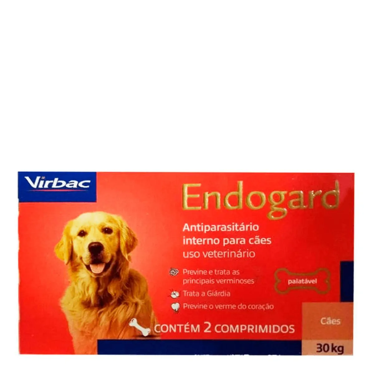 Vermífugo Endogard Cães até 30kg Virbac 2 comprimidos